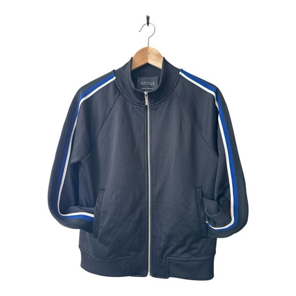 Sanctuary Womens Zip Up Faux High Collar‎ Track Jacket Black SZ Medium Striped - Picture 6 of 6